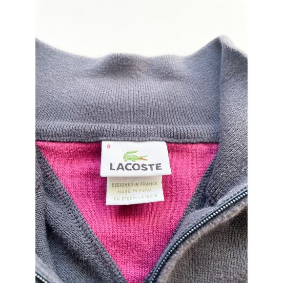 Men’s Navy Blue Lacoste Quarter Zip Sweater Size 8 or 3X - Picture 2 of 7